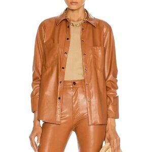 Jonathan Simkhai STANDARD Ryder Pleated Sleeve Shirt Size XS